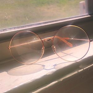 Rose gold glasses .